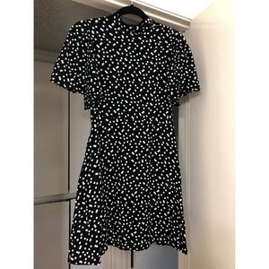 Zara high neck polka dot dress